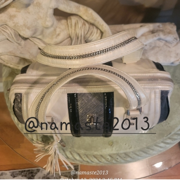 L.A.M.B. by Gwen Stefani Leather Frosted Satchel Luxury Designer Handbag #544 - Picture 12 of 15